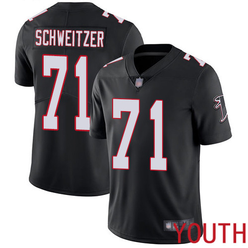 Atlanta Falcons Limited Black Youth Wes Schweitzer Alternate Jersey NFL Football #71 Vapor Untouchable->youth nfl jersey->Youth Jersey